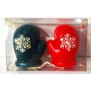 Candle Illusions VTG Floating Mitten Snowflake Candles Y2K Brand New Holiday